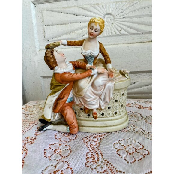Vintage 1950s Lenwile Ardalt Victorian Couple Bisque/Porcelain Figurine Lamp - Picture 14 of 14